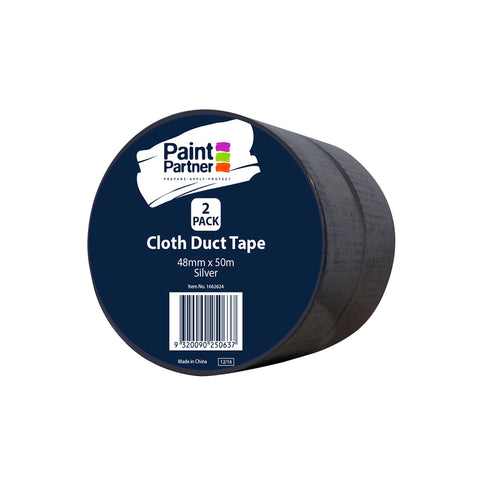 Paint Partner 48mm x 50m Silver Cloth Duct Tape 2 Pack