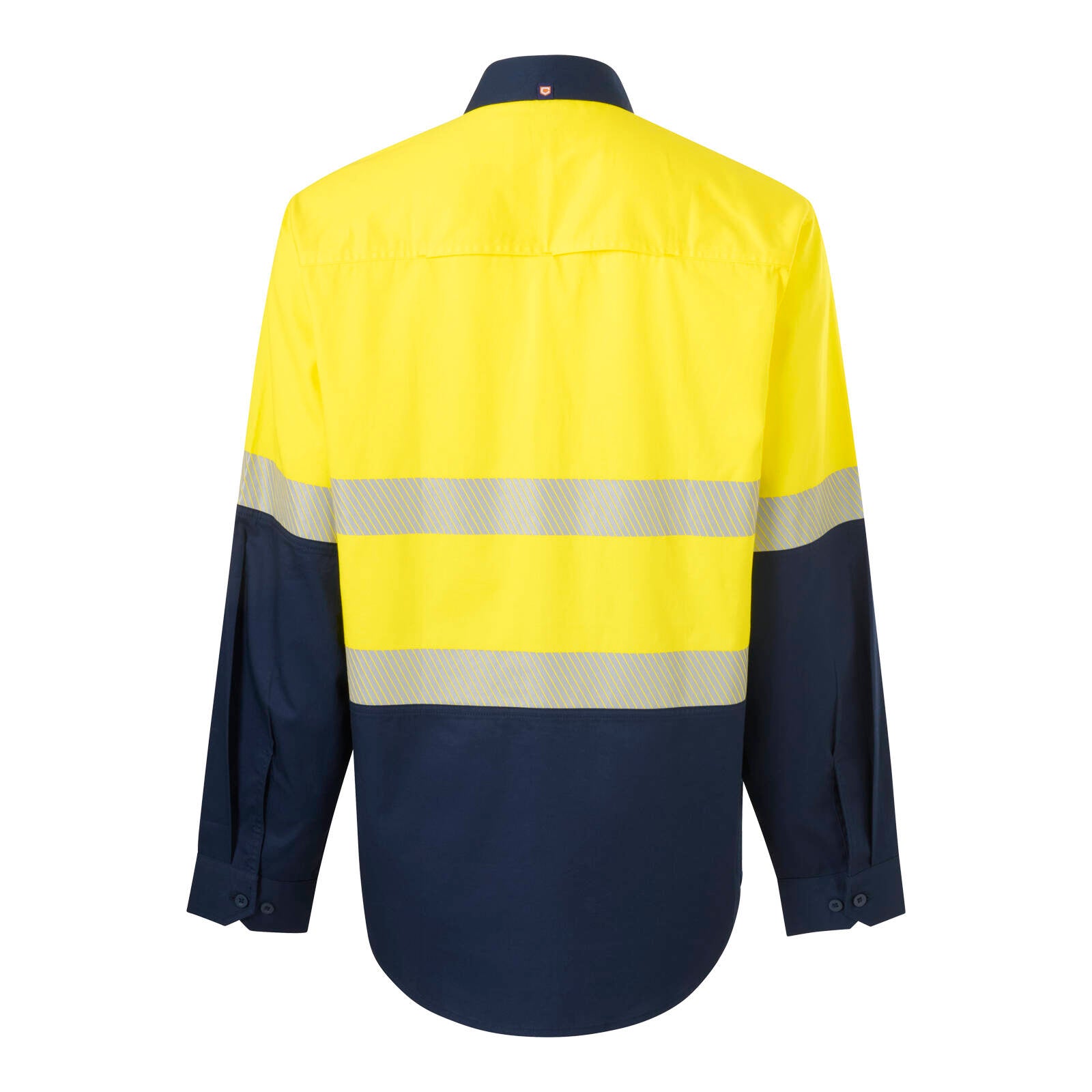 Citeco Men's Hi Vis Taped Long Sleeve Shirt Yellow/Navy Size M - 100% Cotton