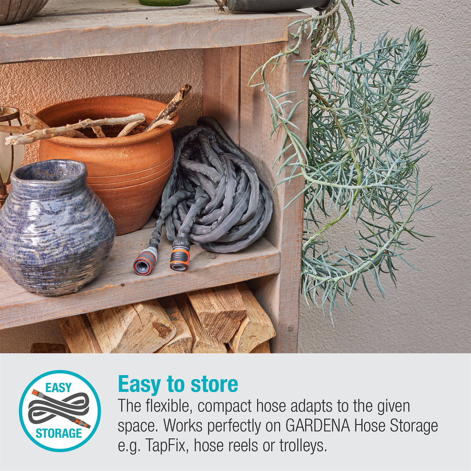 GARDENA Liano Life Textile Garden Hose 13mm x 20m Kink Resistant