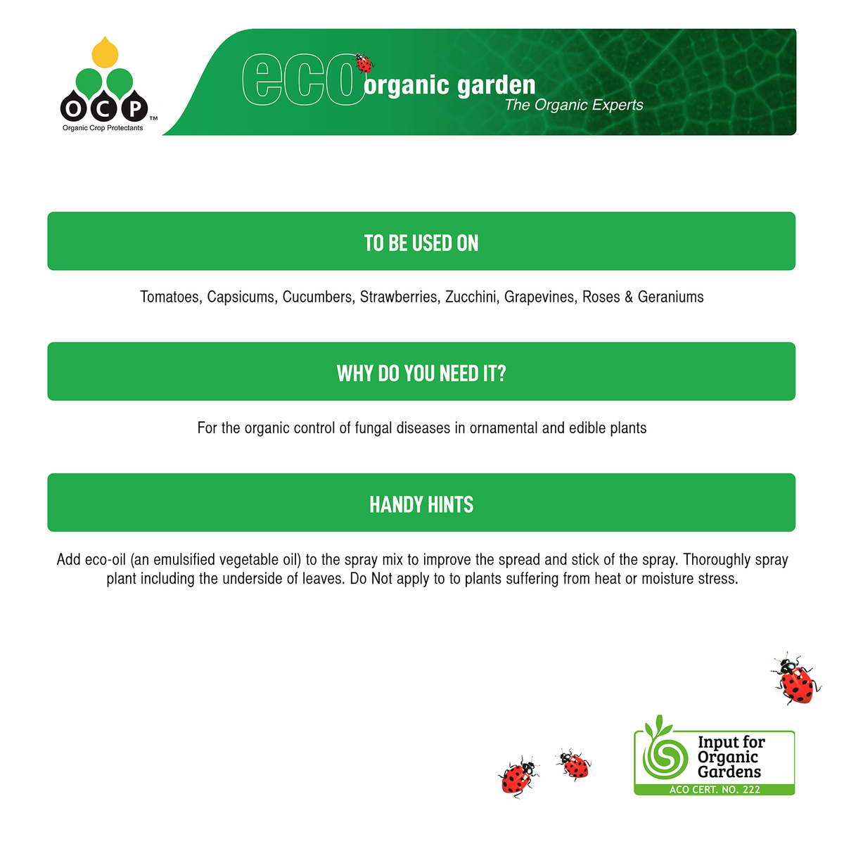 OCP 500g Eco-Fungicide Concentrate, Organic Powder for Mildew, Rust & Black Spot