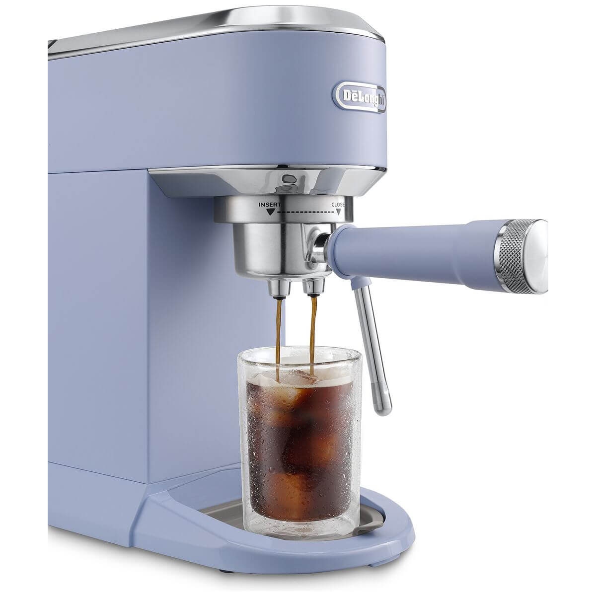 DeLonghi Dedica Duo Cold Brew Coffee Machine - 15 Bar Pump, Slim Full Metal Design, Blue - EC890LA