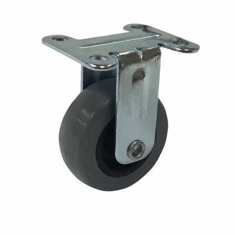 Easyroll 50mm Grey Rubber Fixed Plate Castor 40kg Load Capacity - SuperSaverAU - view 1