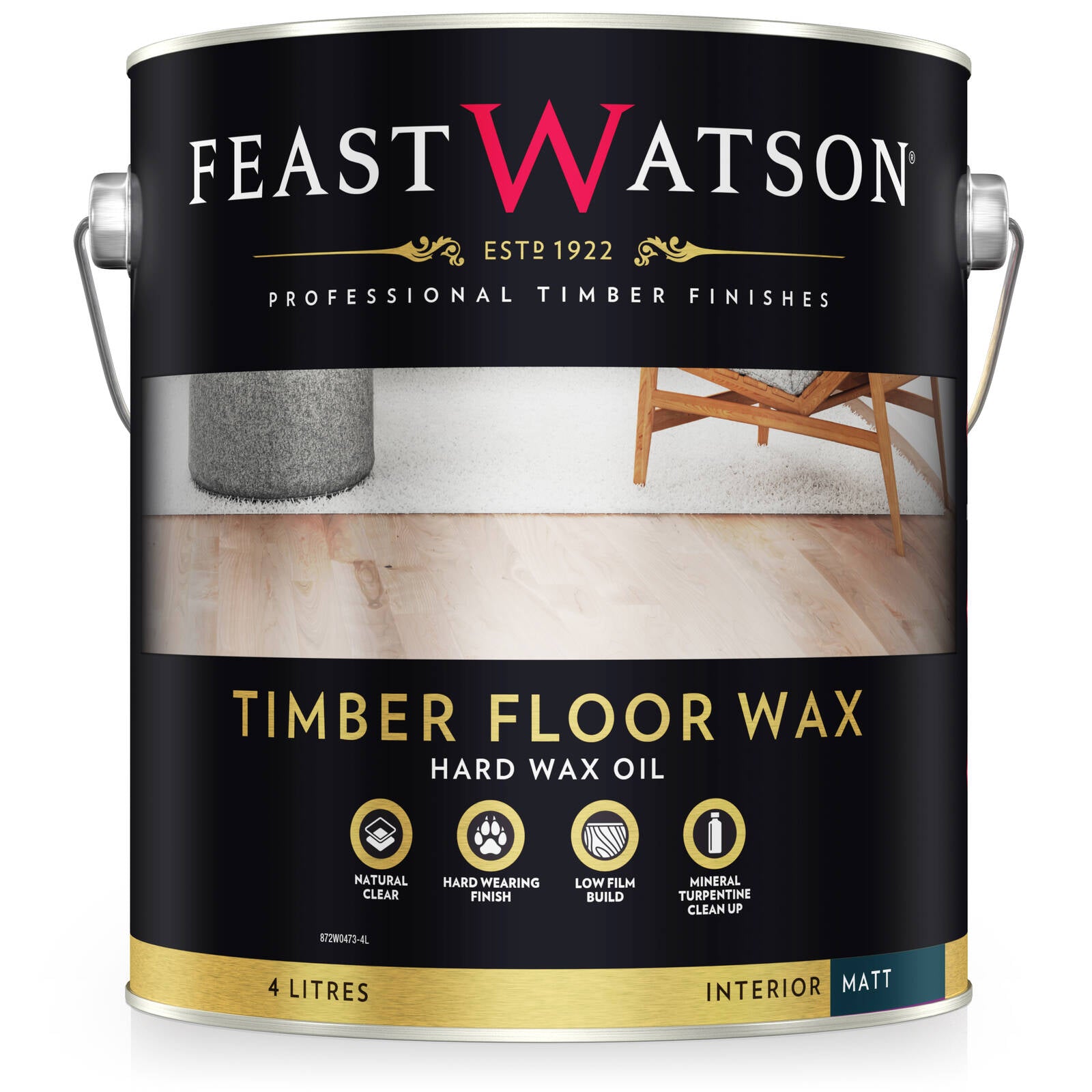 Feast Watson 4L Timber Floor Wax Hard Wax Oil Matt