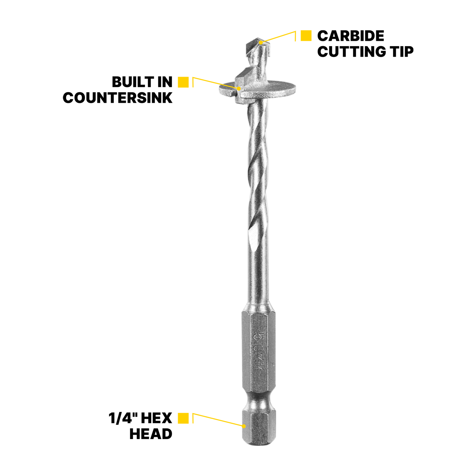 Kango 5 x 9mm Fibre Cement Countersink Drill Bit