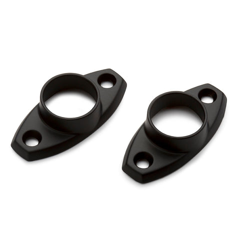 Sandleford 19mm Matte Black Steel Rod Oval Flange 2 Pack