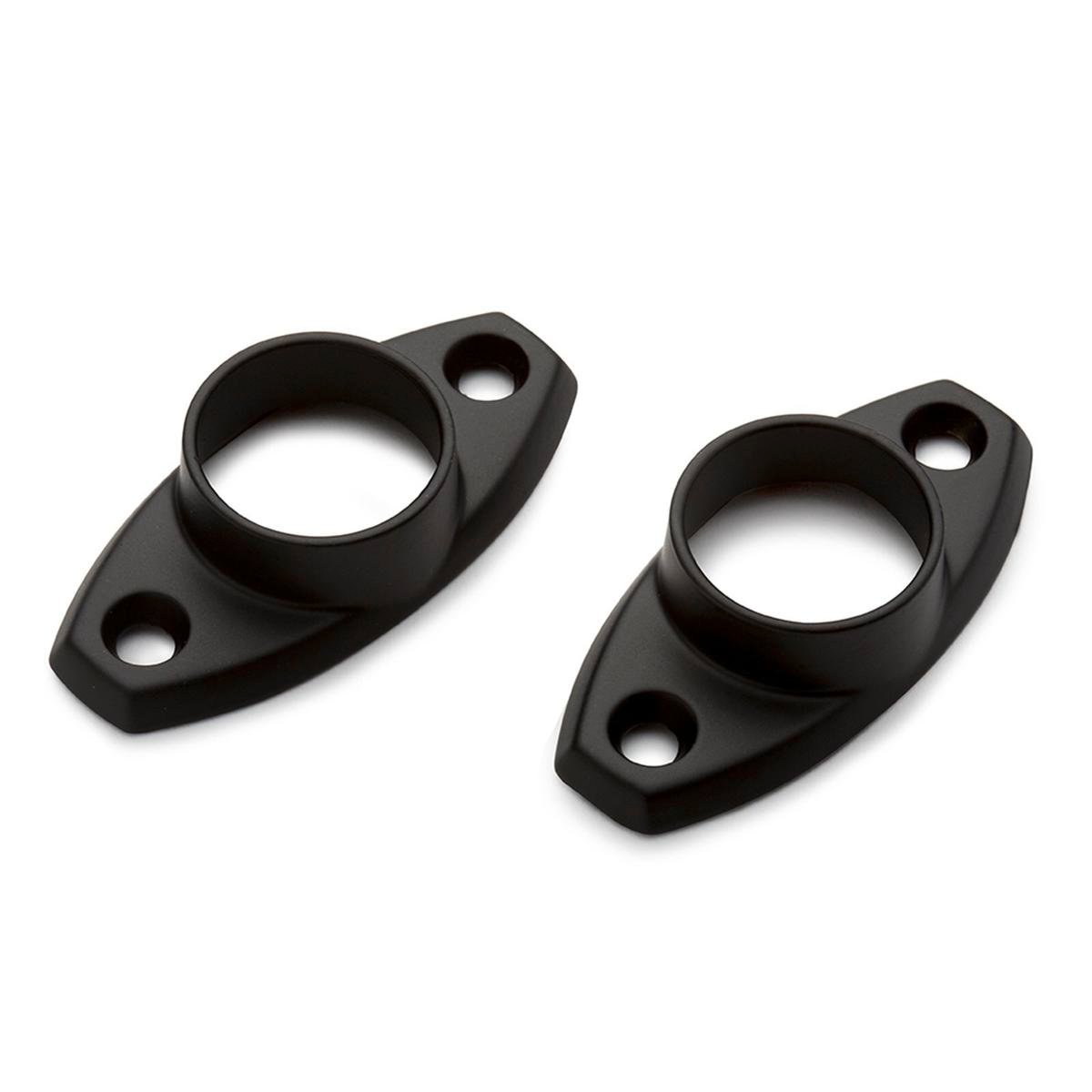 Sandleford 19mm Matte Black Steel Rod Oval Flange 2 Pack