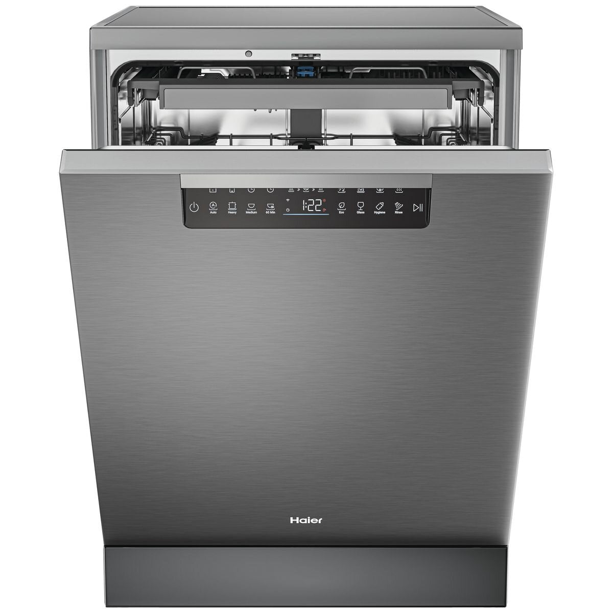Haier 60cm Satina Freestanding Dishwasher - DualPower Spray Arm - Steam and Hygiene Programs - HDW15F4S1