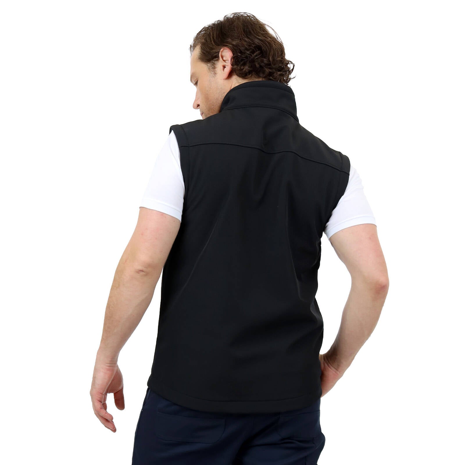 Citeco Black Soft Shell Vest - Reflective, Polyester Elastane, Men's Large