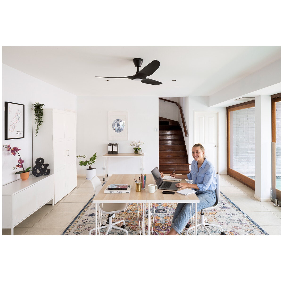 Big Ass Fans Haiku L 52 Inch Ceiling Fan - Black, 7 Speeds, 256mm Drop Tube - HAIKUL-BL-52-256MM
