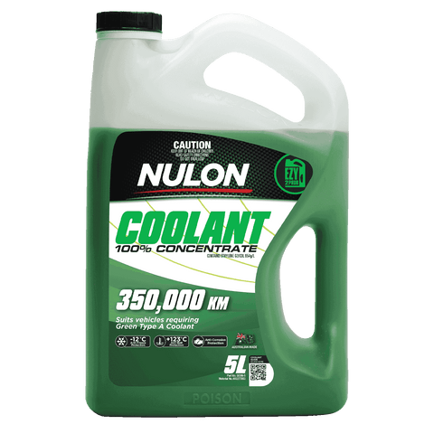 Nulon Green Coolant 100% Concentrate 5L Anti-Freeze Anti-Boil Type A