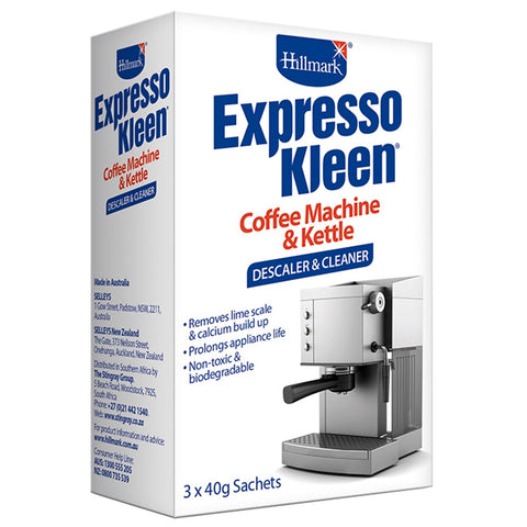 Hillmark Expresso Kleen 40g Coffee Machine & Kettle Descaler - 3 Pack
