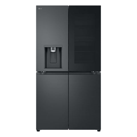 LG 847L InstaView French Door Fridge - Matte Black, Craft Ice Maker, Wi-Fi - GF-V900MBLC