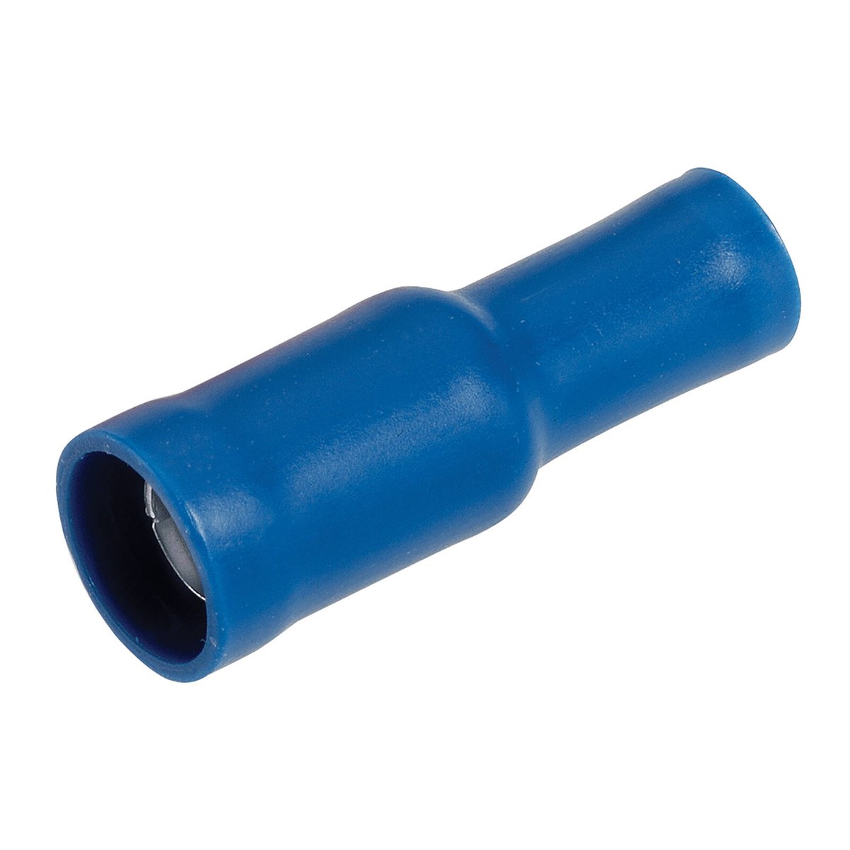 Narva 4mm Blue Double Crimped Flared Vinyl Insulated Female Bullet Terminals, 5mm, 11 Pack