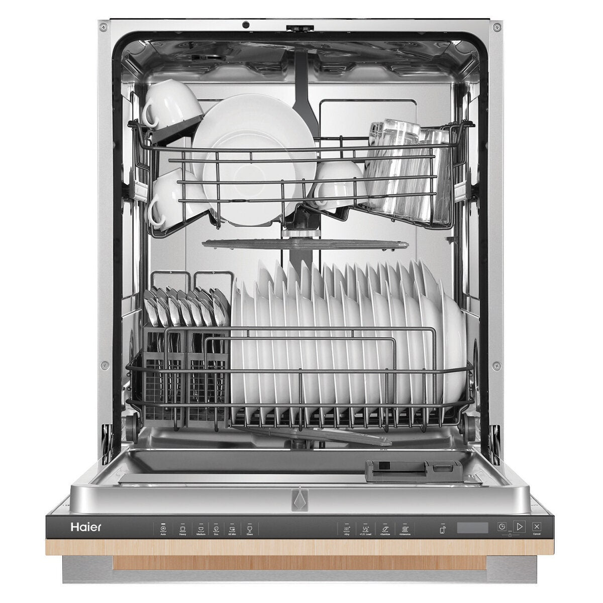 Haier 60cm Fully Integrated Dishwasher - 15 Place Settings, SmartHQ Wi-Fi, Auto Door Opening - HDW15U2I1