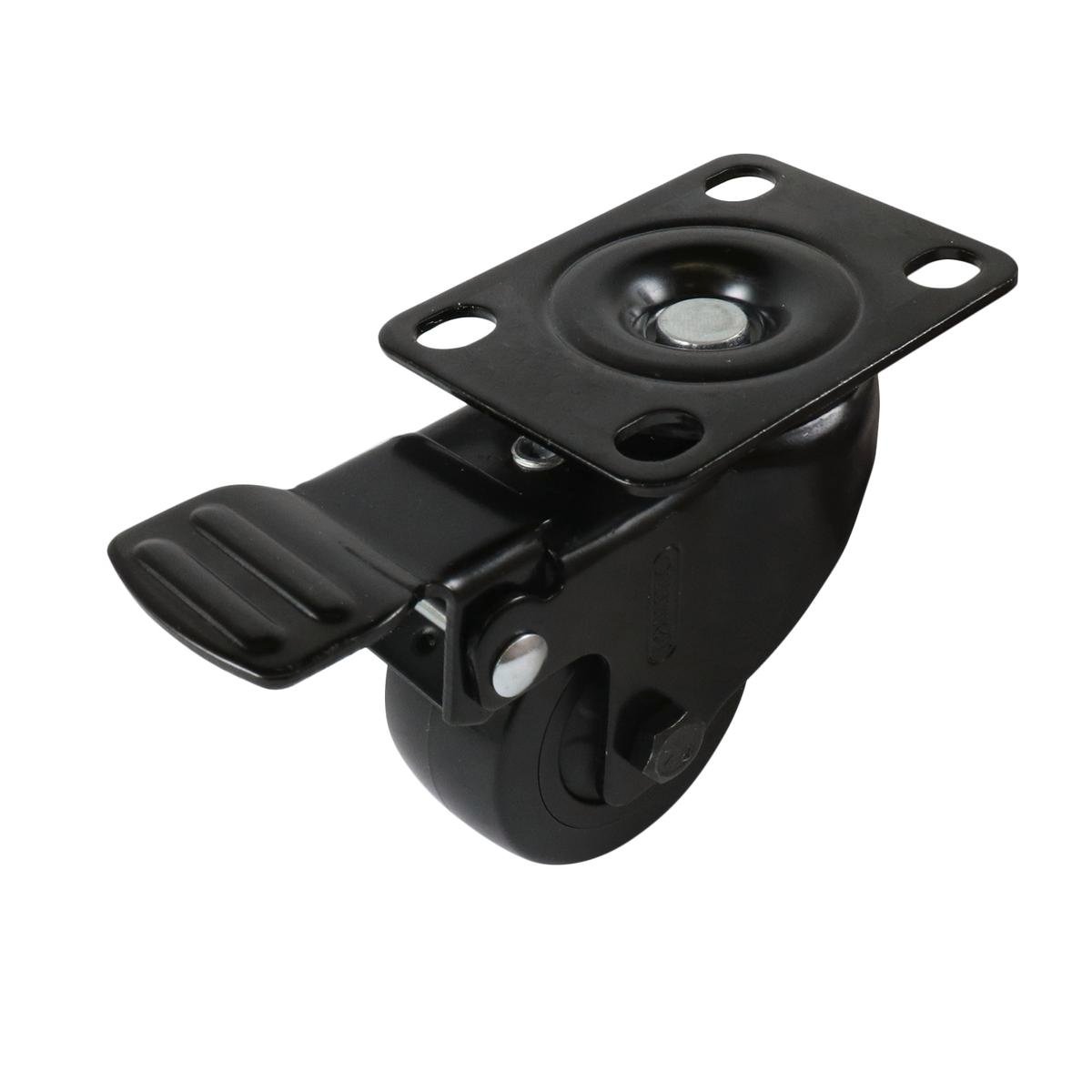 Easyroll 50mm Black PVC Swivel Castor With Brake 60kg