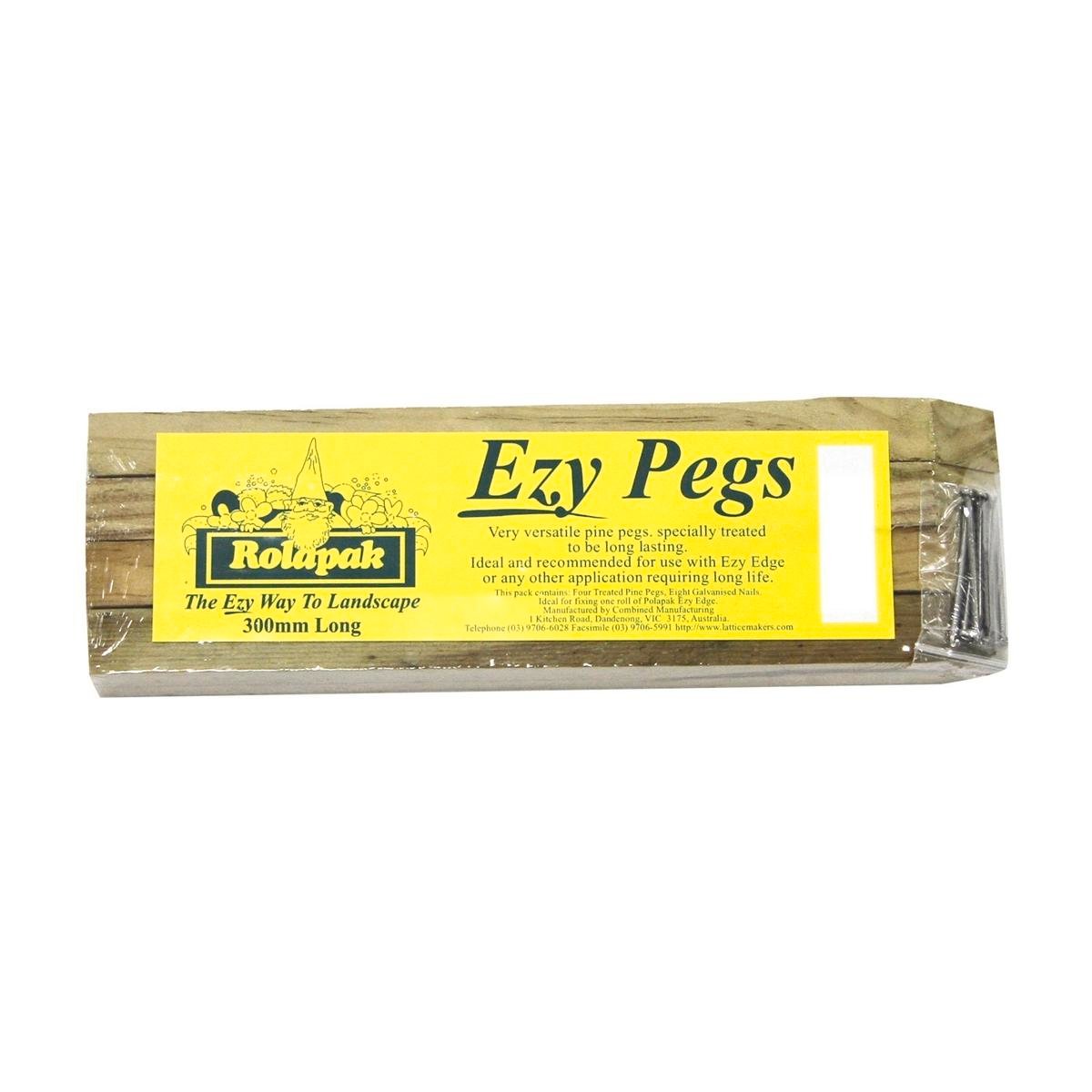 Rola Pak 300mm Treated Pine Timber Edging Stakes - 4 Pack