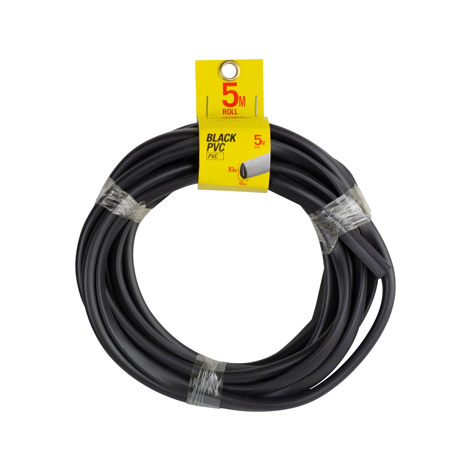 Moroday PVC U-Channel Edge Trim, 10 x 6mm x 5m, Black