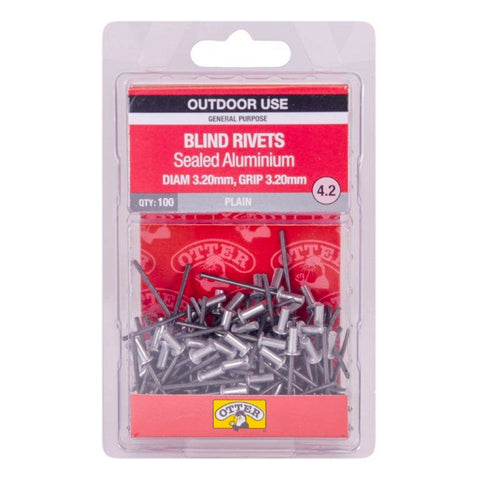Otter 3.2 x 3.2mm Sealed Aluminium Rivets 100 Pack