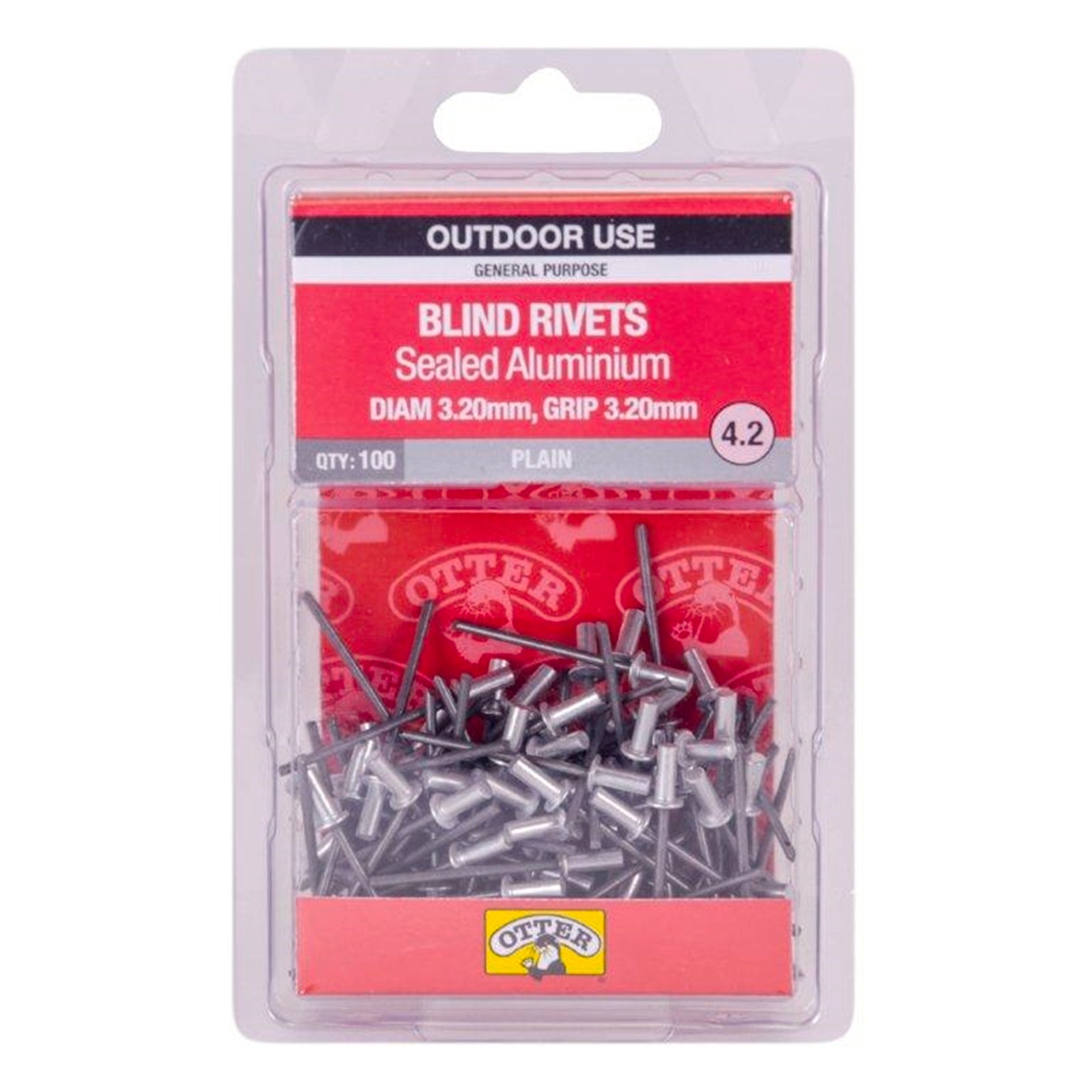 Otter 3.2 x 3.2mm Sealed Aluminium Rivets 100 Pack