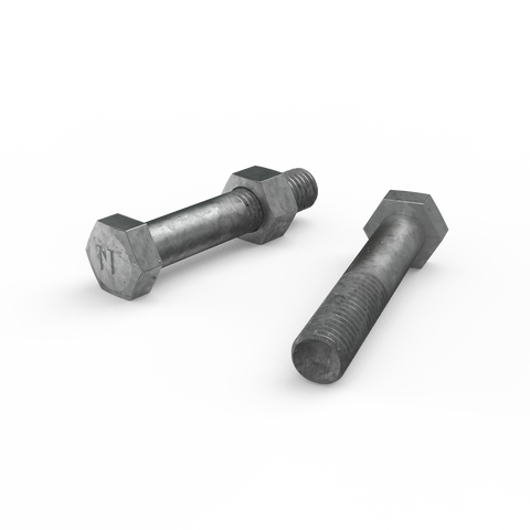 Zenith M12 x 65mm Hot Dip Galvanised Hex Head Bolt & Nut - Each