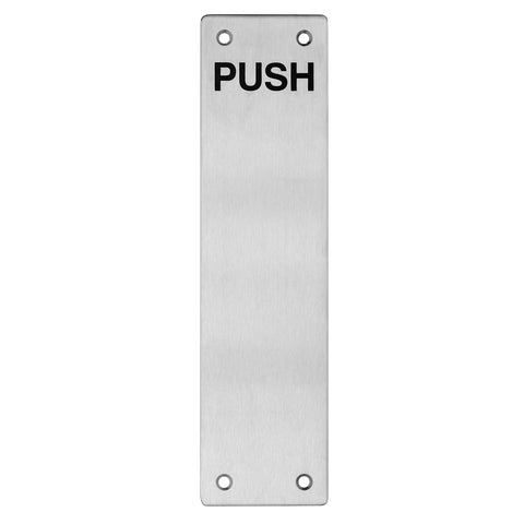Lemaar 300 x 100 x 2mm Engraved Push Plate, 304 Satin Stainless Steel, DDA