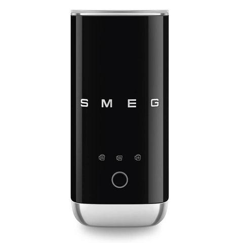 Smeg 50s Retro Style Milk Frother 180ml - Black, Hot Milk, Hot Froth and Cold Froth - MFF02BLAU