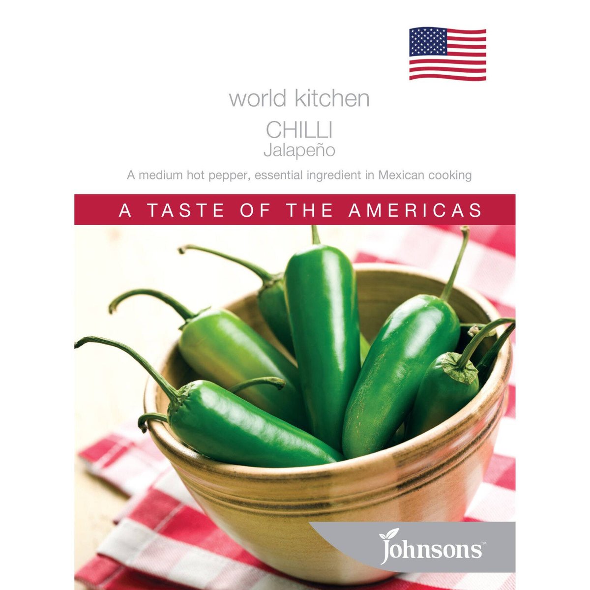 Johnsons World Kitchen Chilli Jalapeno Seeds, Thick-Walled Chilli for Mexican Cooking, Sun or Part Shade