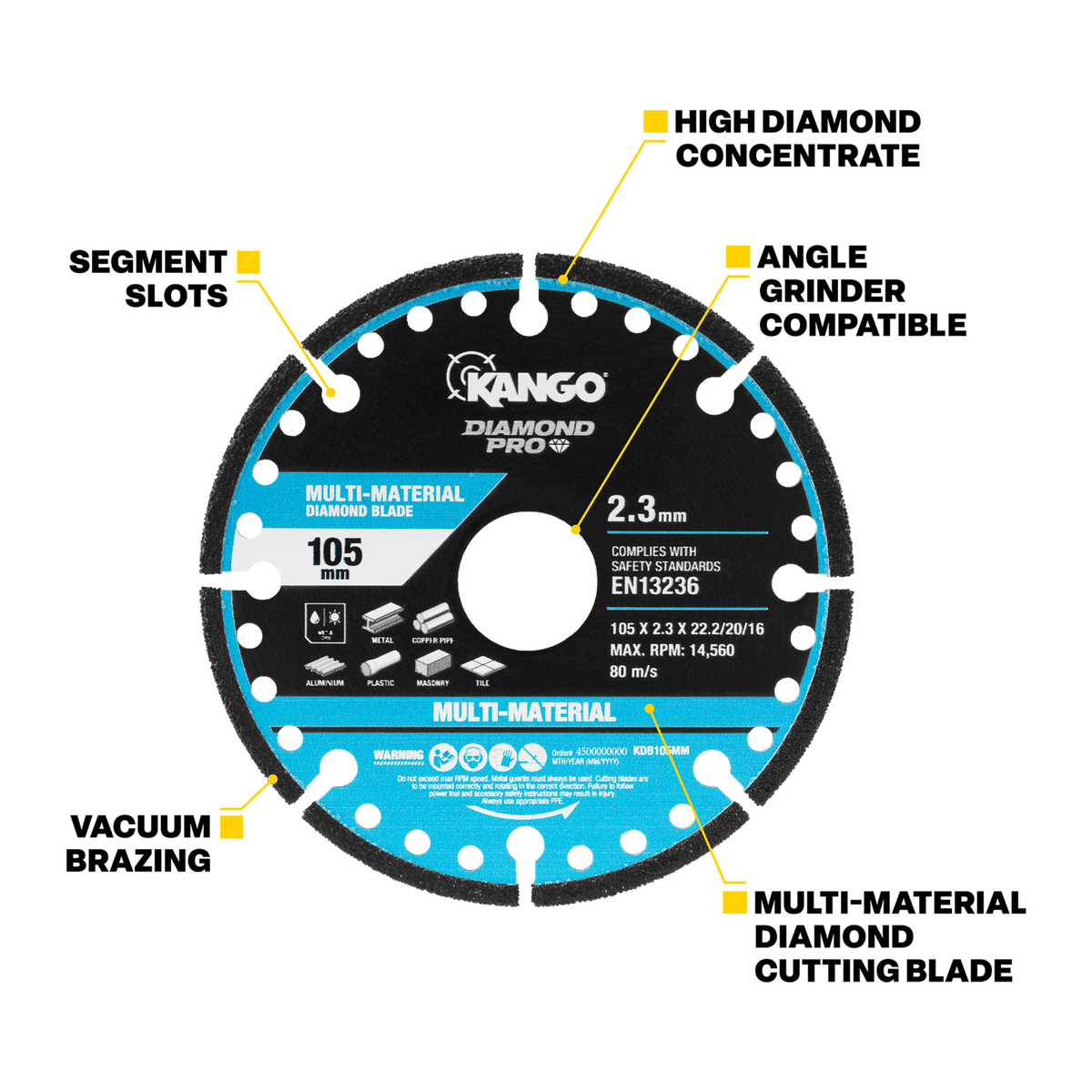 Kango 115mm Multi Material Diamond Blade - High Efficiency Cutting Tool - SuperSaverAU - view 2