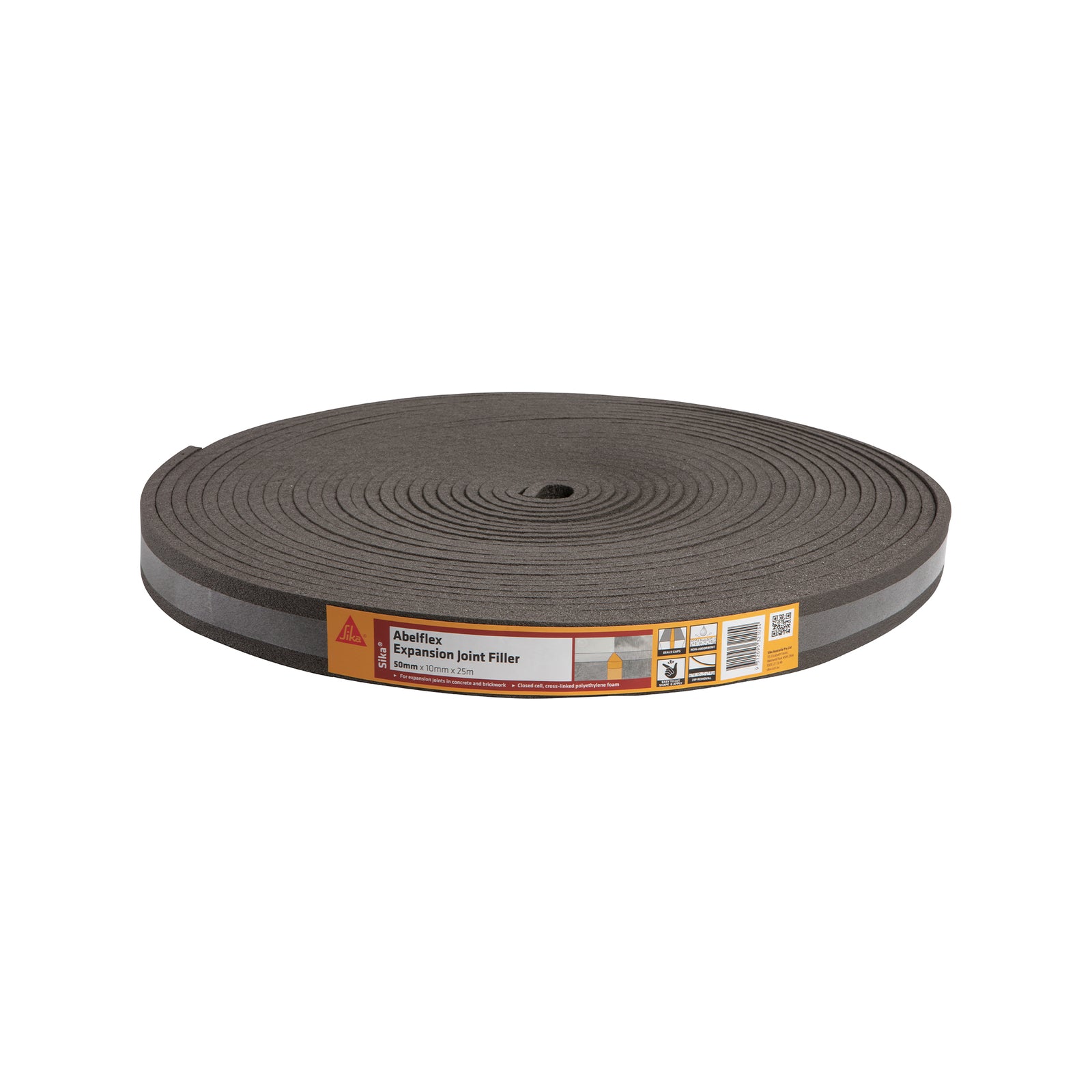 Sika Abelflex Zipped Expansion Joint Filler Foam 10 x 50mm x 25m Dark Grey