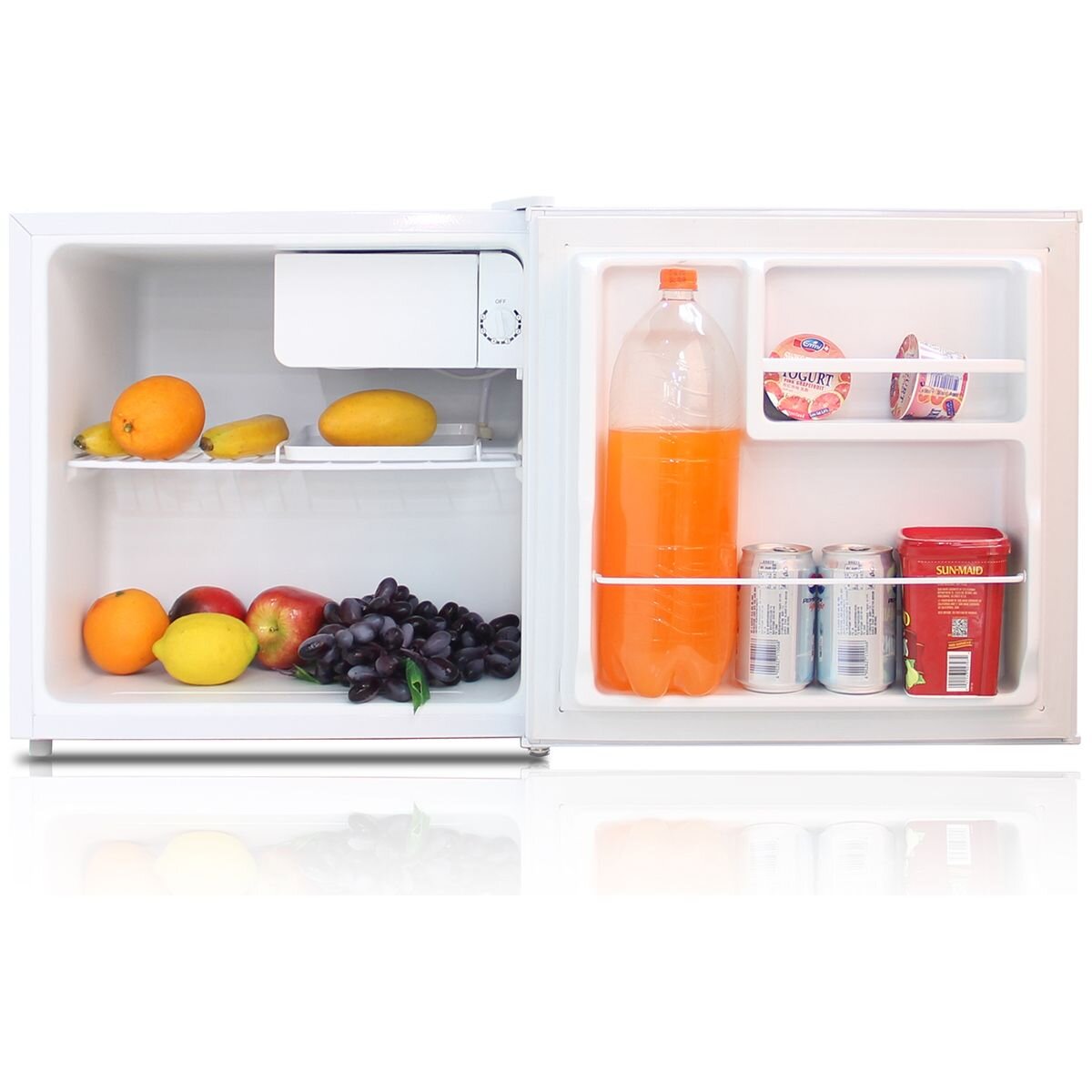 Mykin 43L Table Top Bar Fridge - White, 3 Star Energy Rating, Chiller Compartment, 37dB - MBF46W