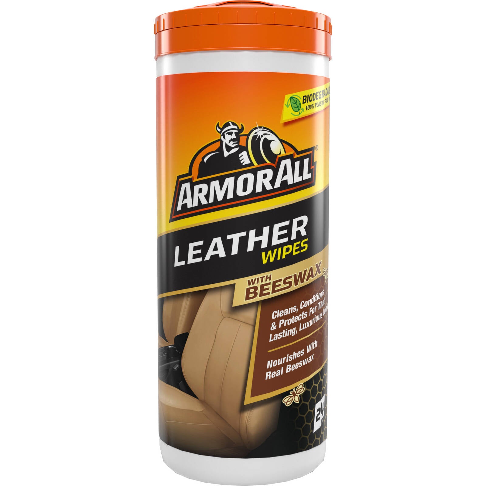 Armor All Leather Car Cleaning Wipes - 24 Pack