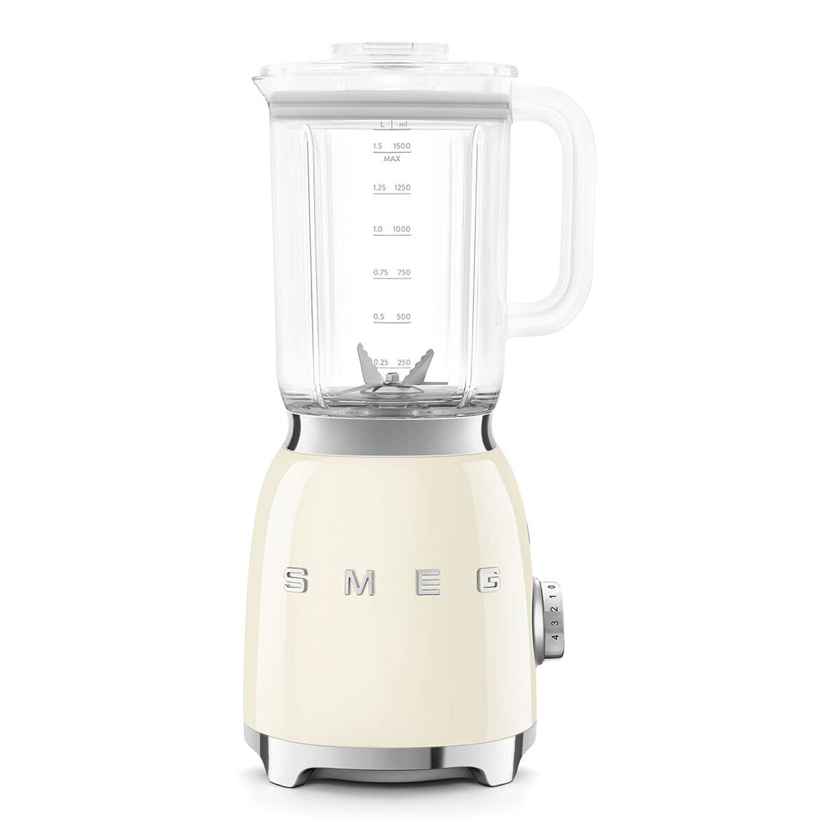 Smeg 50s Style Retro Bench Blender 1.5L - 800W Smooth Start Motor, 4 Preset Programs, Cream - BLF03CRAU
