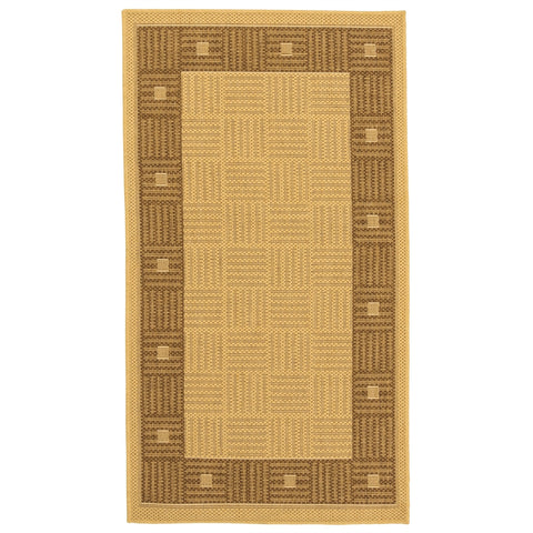 Hufflett Ceduna Border Flat Weave Rug 80 x 150cm, Bone Polypropylene Stain Resistant