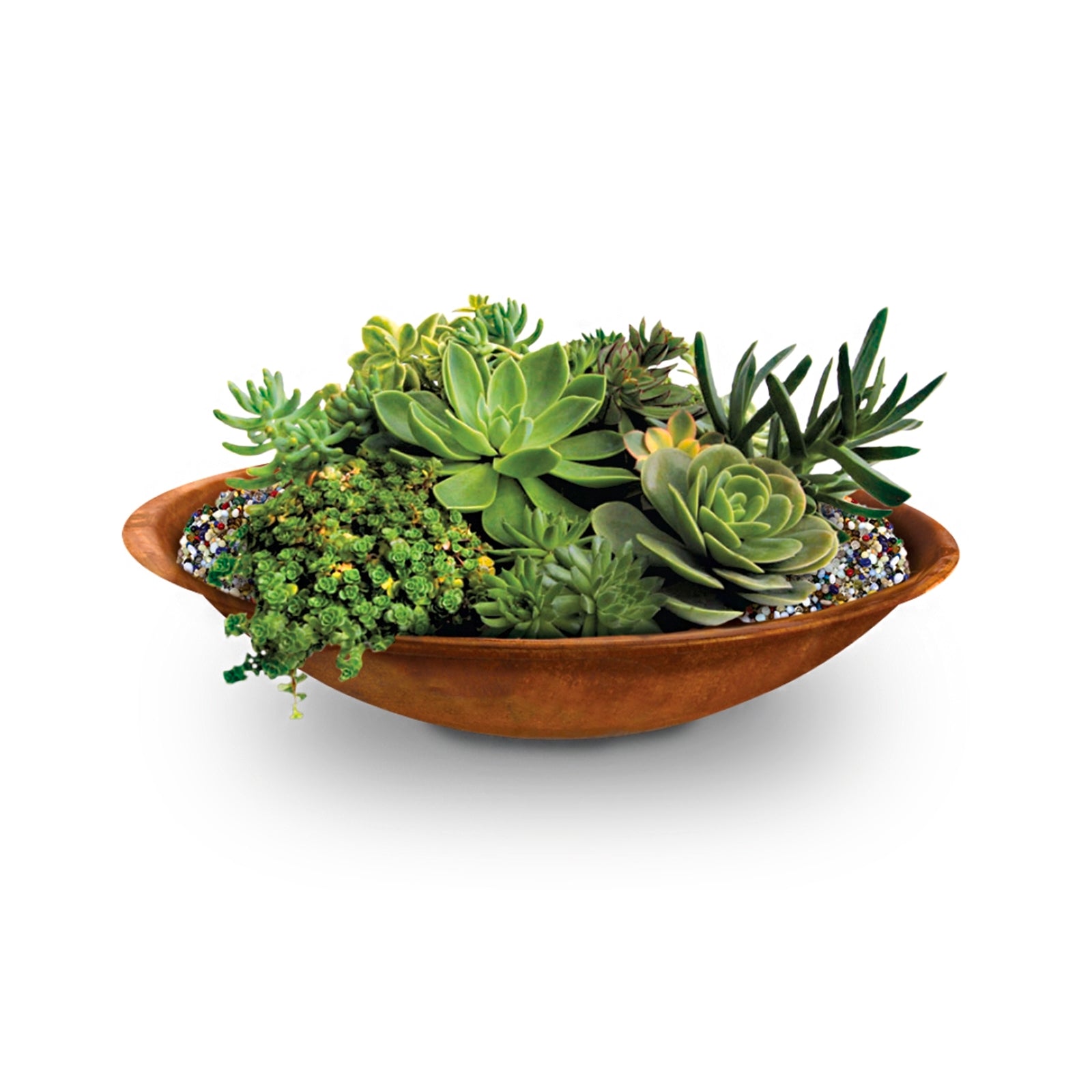 Jack 40 x 40 x 15cm Oxy-Shield Cafe Metal Round Bowl Planter 15L