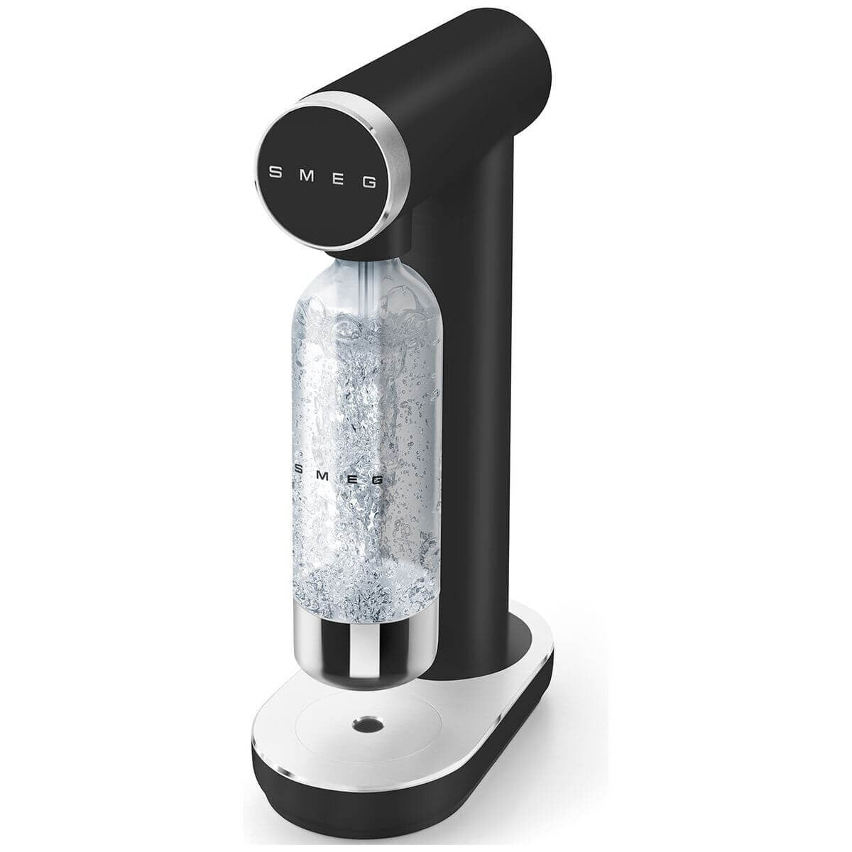 Smeg soda maker - Matte Black, electricity-free operation, Tritan Renew bottle, knob control - SKC01BLMAU