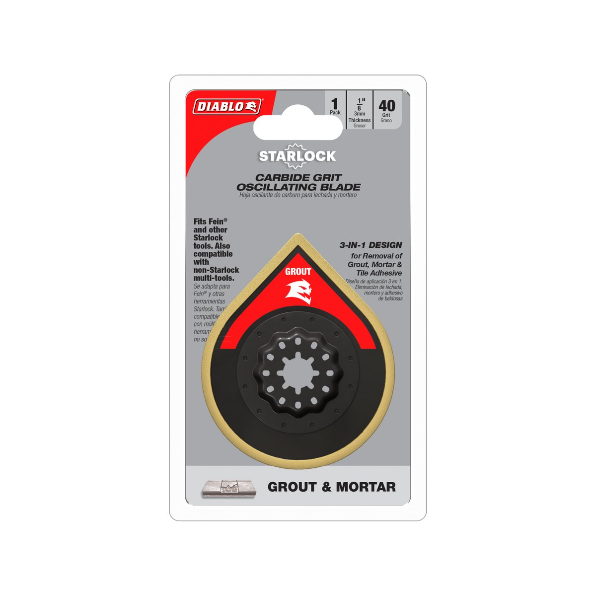 Diablo 70mm Starlock Carbide Grit Multi-Tool Blade for Grout & Mortar