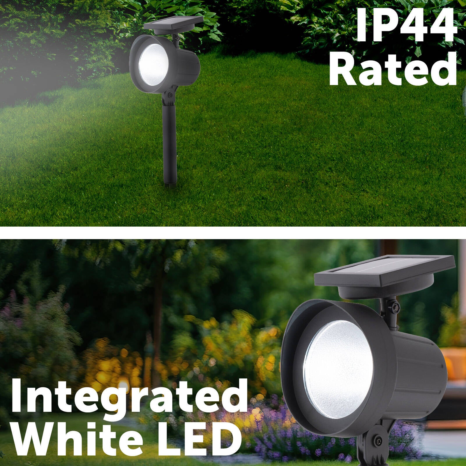 Arlec 20 Lumens LED Solar Garden Spot Light, Black Ground Stake LVS019