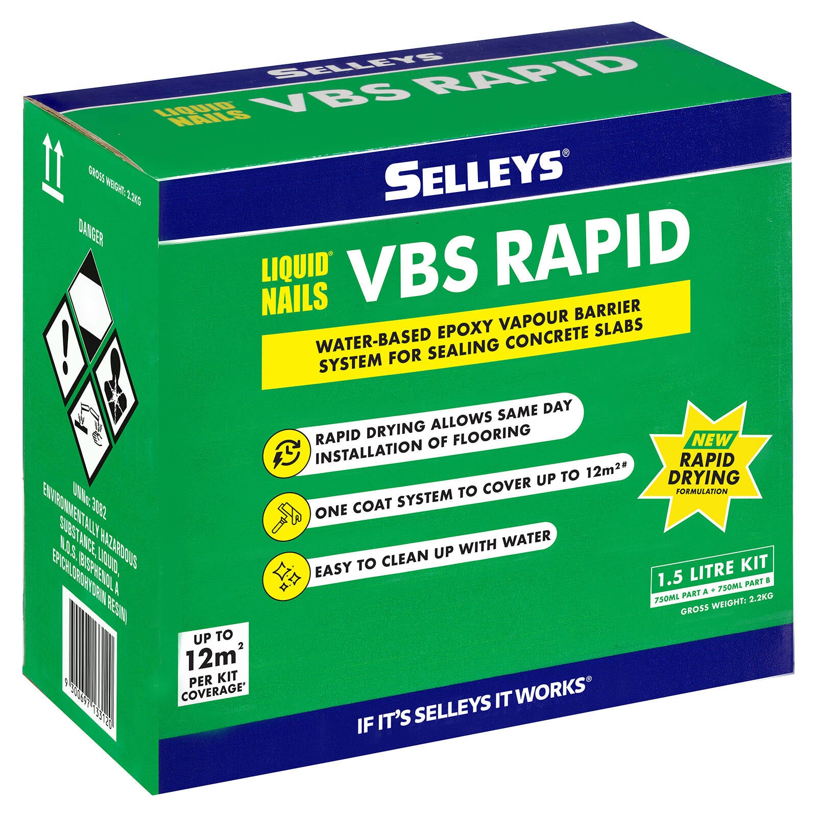 Selleys Liquid Nails VBS Rapid 1.5L - Fast-Grab Construction Adhesive