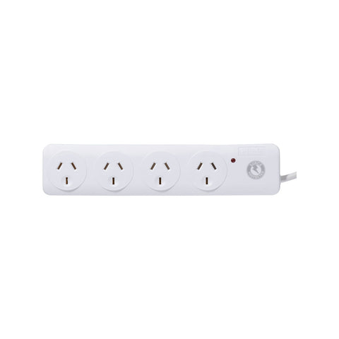 Click White 4 Outlet Surge Protection Powerboard - SuperSaverAU - view 1
