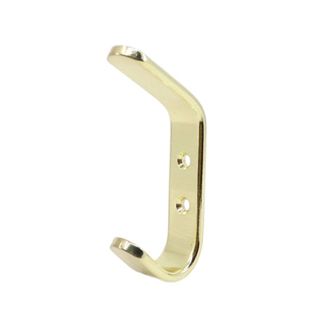 Adoored Brushed Brass Beau Double Robe Deco Hook for Coats & Towels