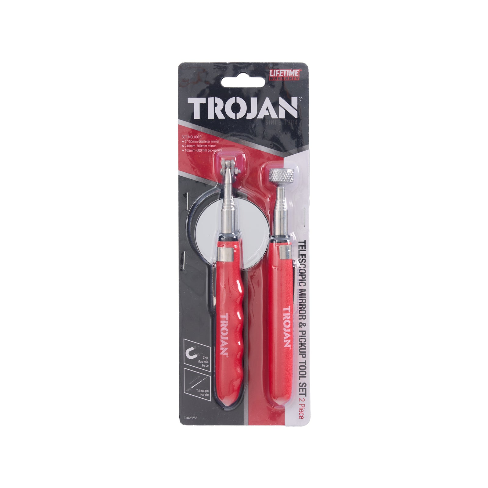 Trojan Telescopic Mirror and Pick Up Set with Magnetic Retrieval Tool