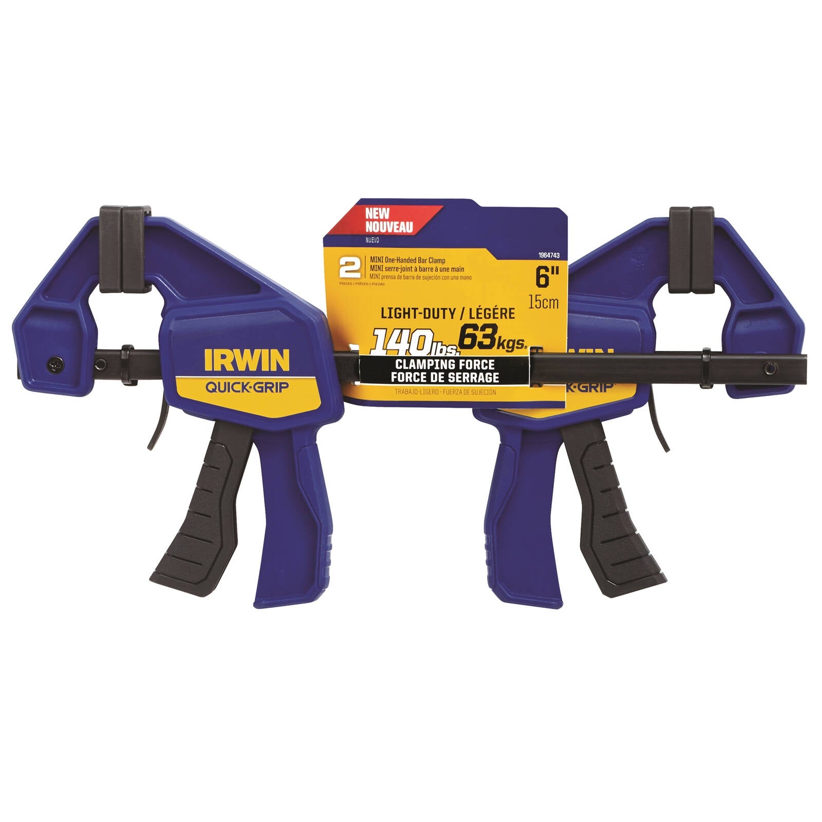 Irwin 150mm Quick-Grip Mini Clamp Set 2 Piece Steel One-Handed 63kg