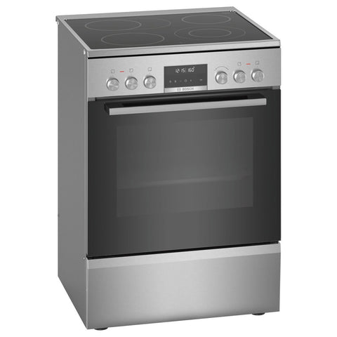 Bosch 60cm Series 6 Electric Freestanding Oven - 63L, Pyrolytic Cleaning, Ceramic Cooktop - HKS79R250A