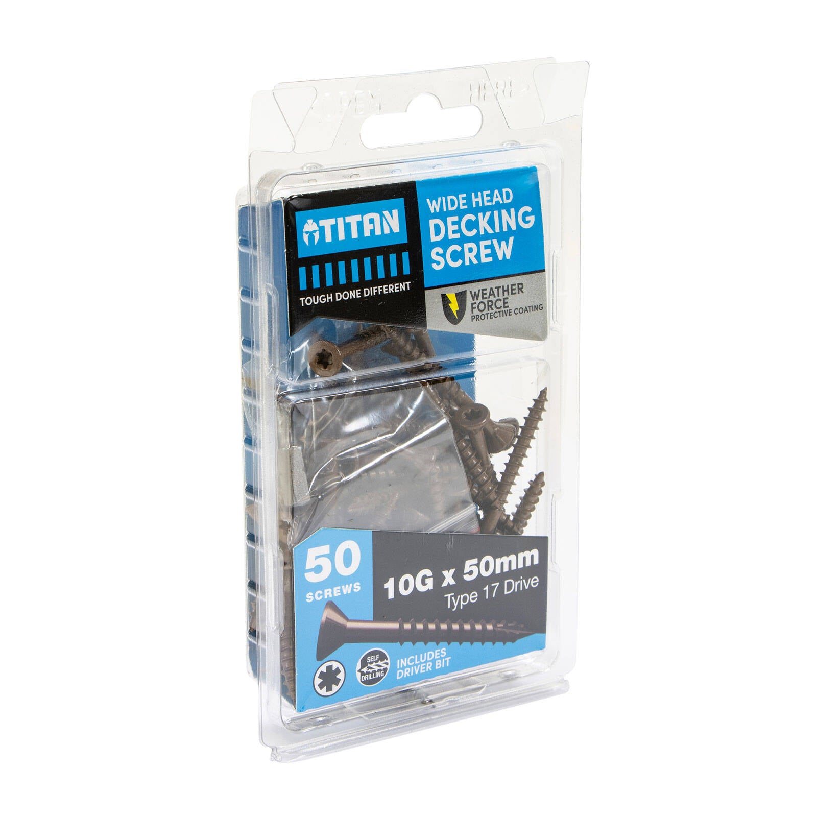 Titan Weather Force Wide Head Decking Screws 10G x 50mm - Pack of 50
