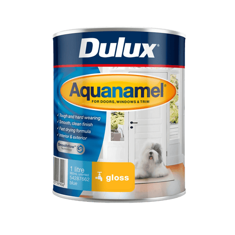 Dulux 1L Aquanamel Gloss Enamel Paint Blue Indoor Outdoor