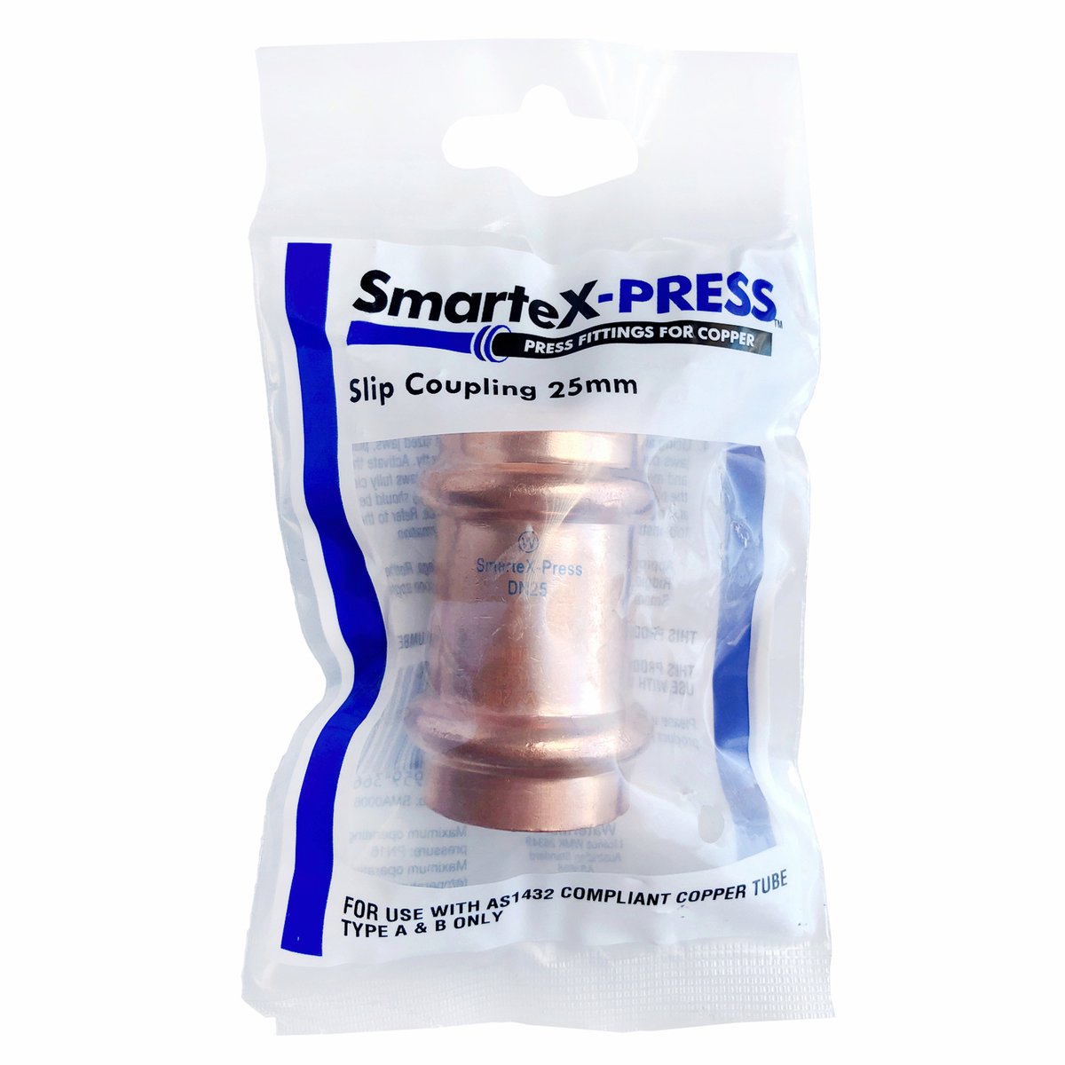 Smartex Press 25mm Copper Slip Coupling - Flame-Free Fitting - 1 Pack - SuperSaverAU - view 2