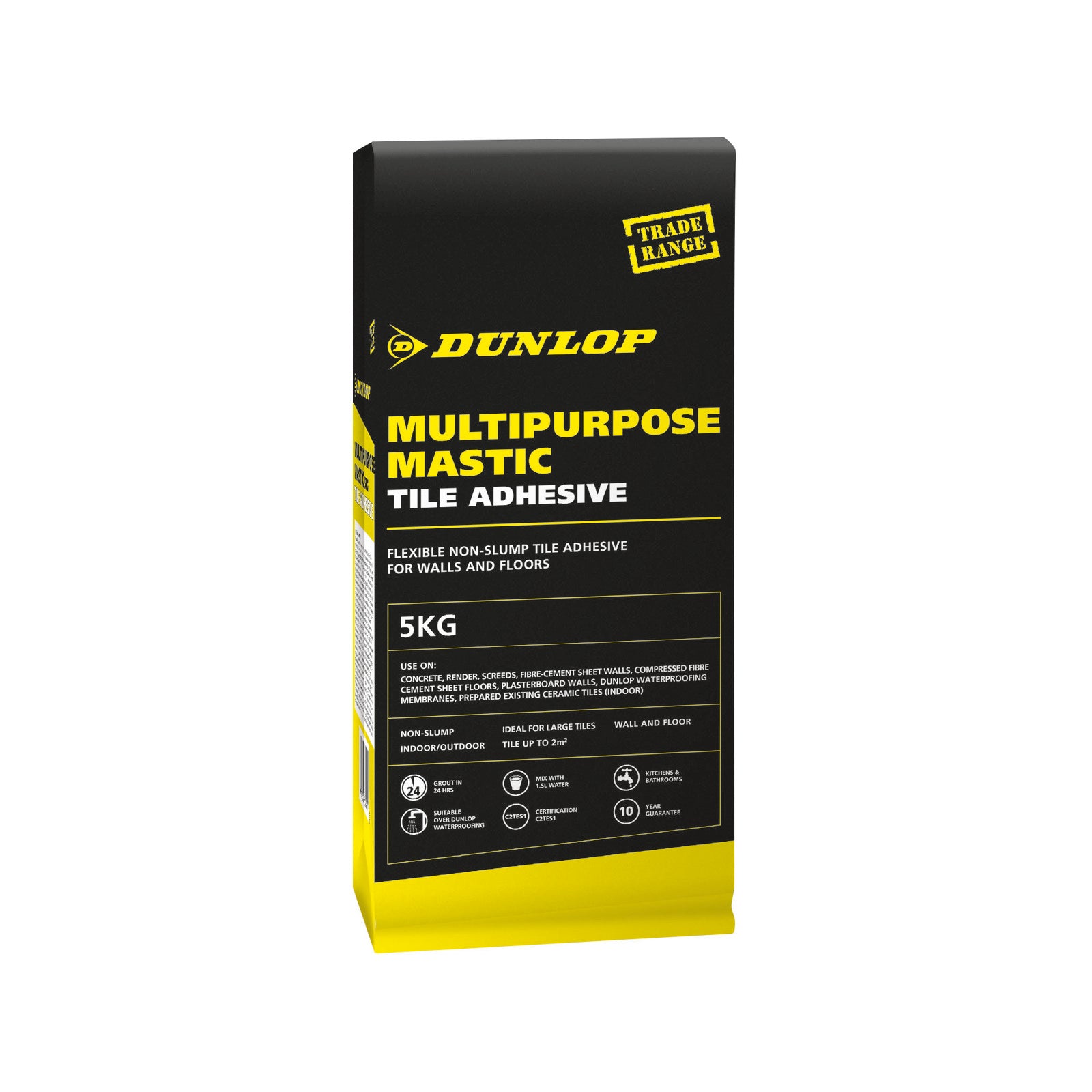 Dunlop Multipurpose Mastic Powder Tile Adhesive 5kg Indoor & Outdoor