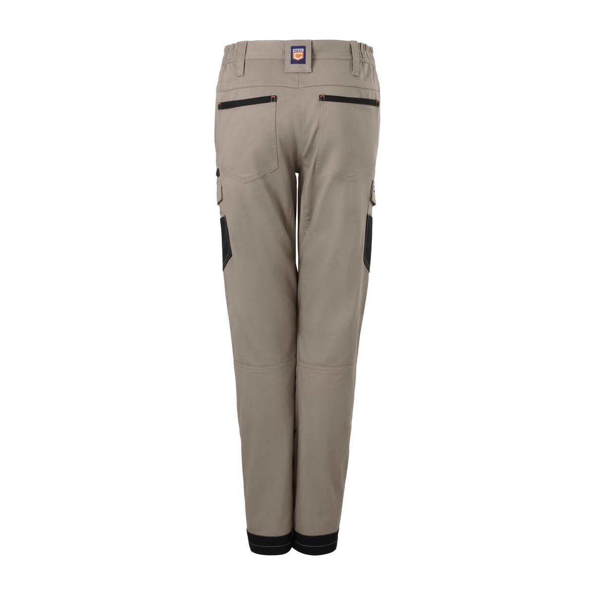 Citeco Womens Cotton Stretch Cargo Pants, 245gsm Twill, Khaki - Size 18