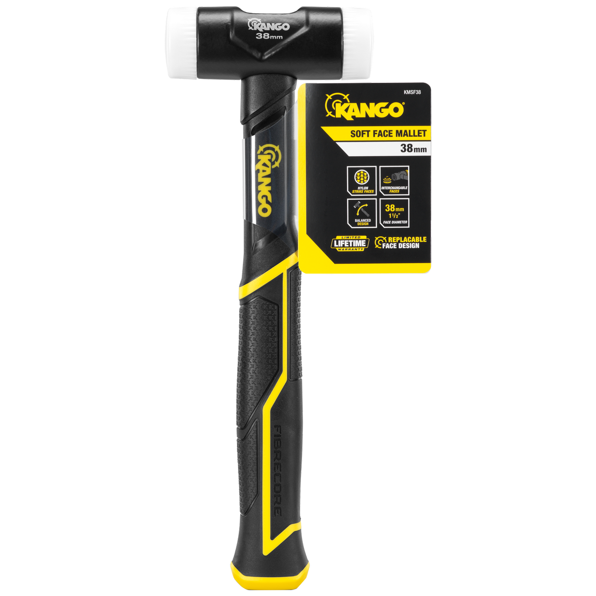 Kango 38mm Soft Face Mallet - Interchangeable Nylon Faces - Durable Handle - SuperSaverAU - view 2