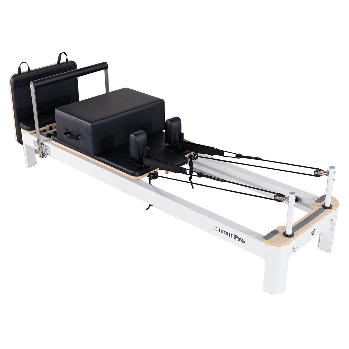 Lifespan Fitness Contour Pro aluminium reformer Pilates bed set - black accents - 75kg - LFRF-CONTPRO